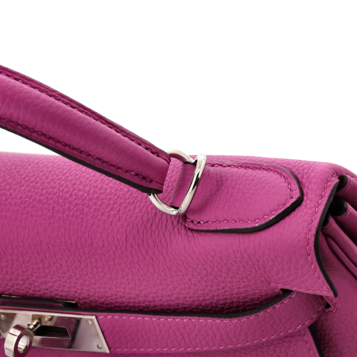 Kelly Handbag Rose Pourpre Togo with Palladium Hardware 28 - Deep Luxury