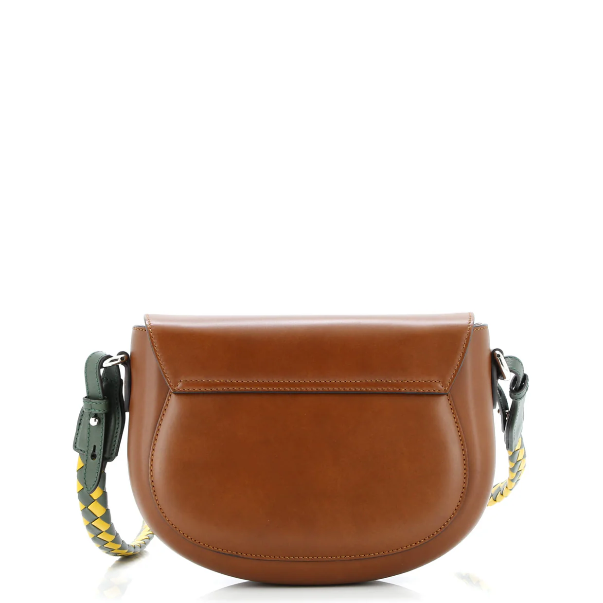 Charisma Flap Shoulder Bag Logo Embossed Leather with Braided Detail - Deep Luxury