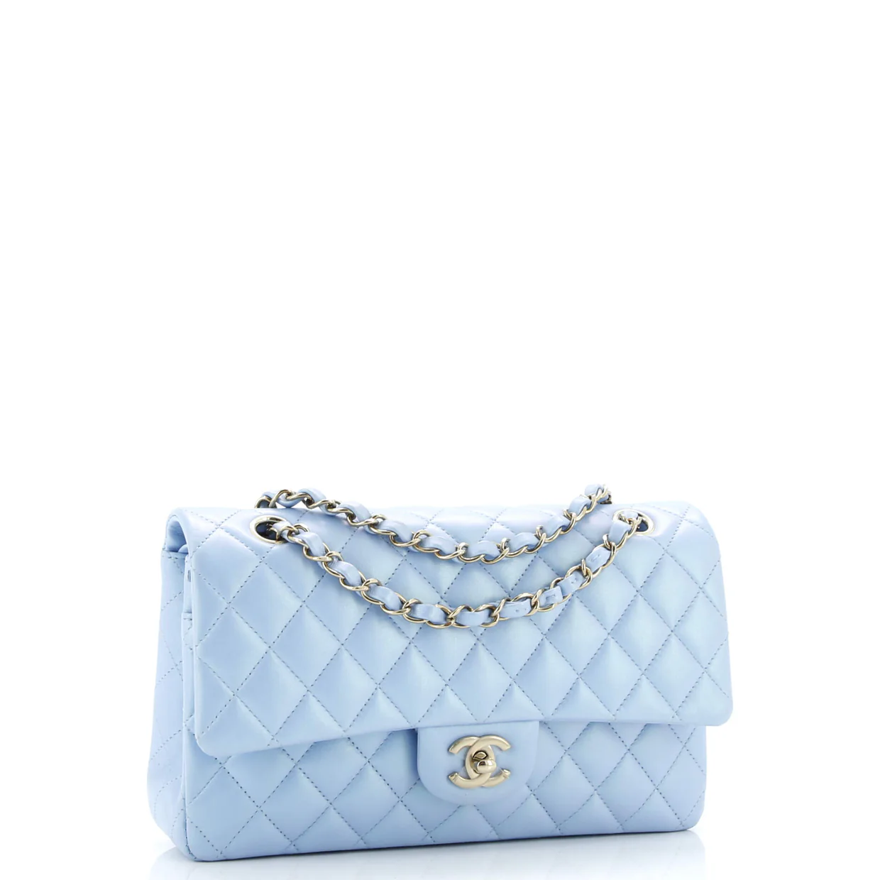 Classic Double Flap Bag Quilted Iridescent Lambskin Medium - Deep Luxury