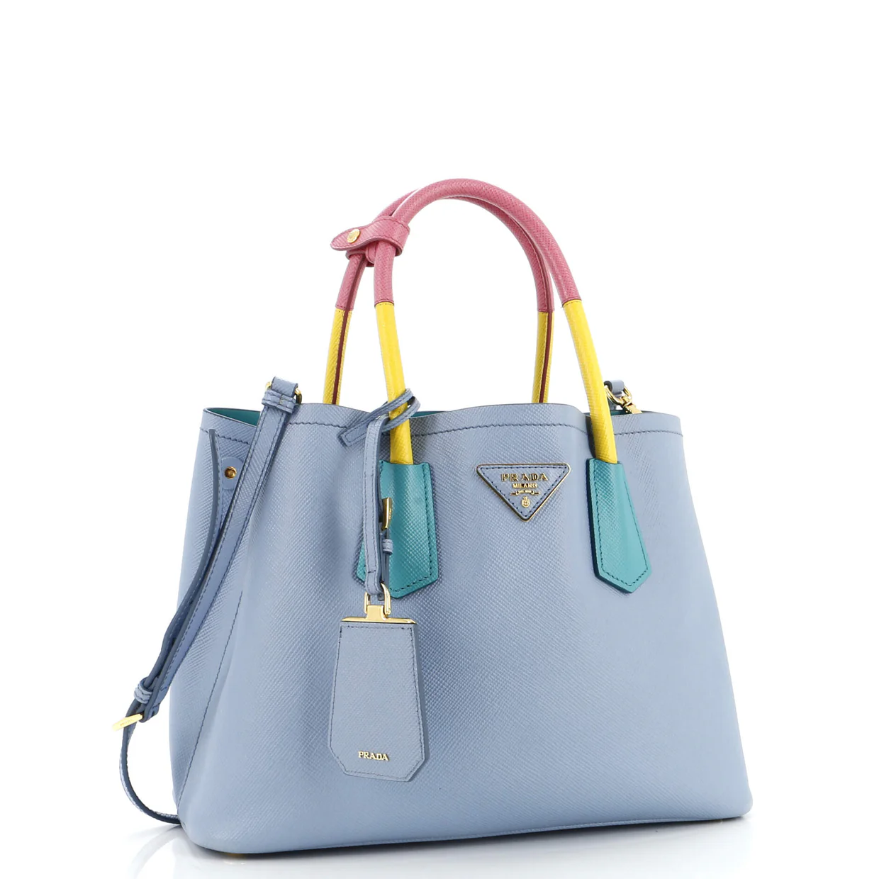 Cuir Double Tote Saffiano Leather Small - Deep Luxury