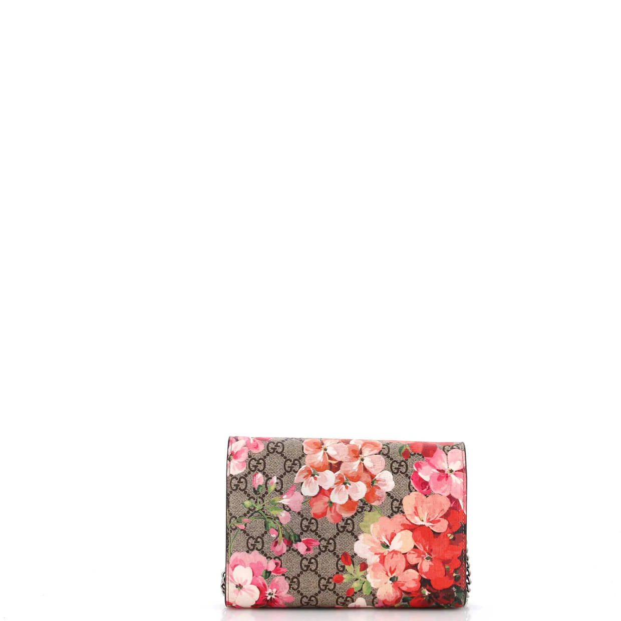 Dionysus Chain Wallet Blooms Print GG Coated Canvas Small - Deep Luxury