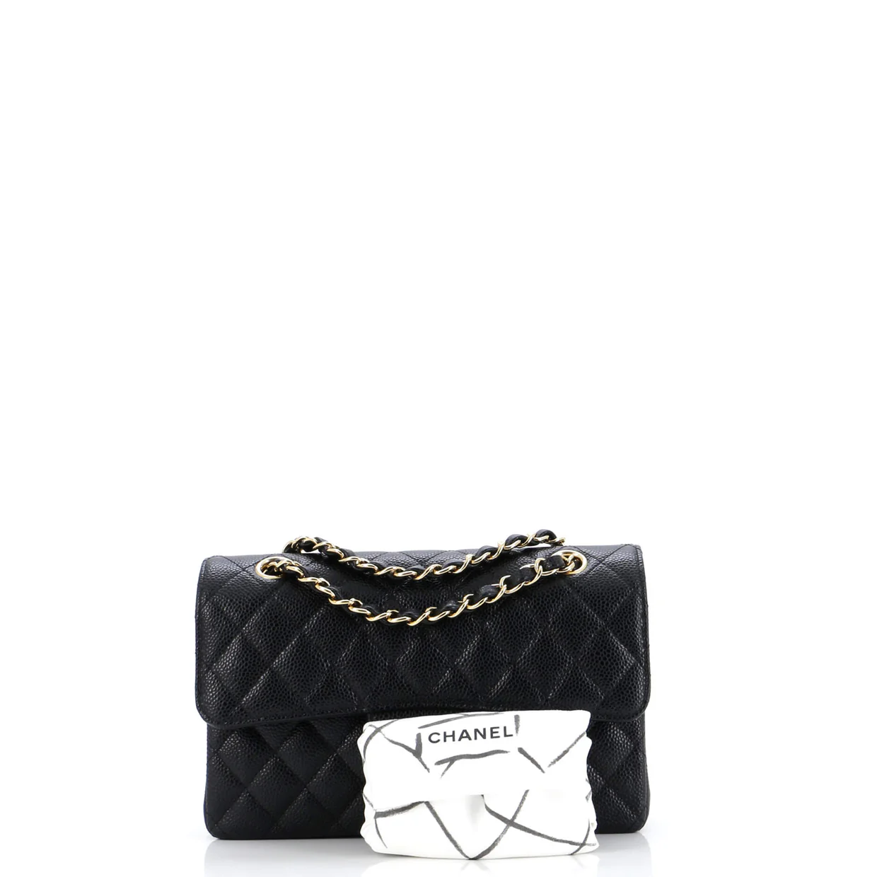 Classic Double Flap Bag Quilted Caviar Small - Deep Luxury