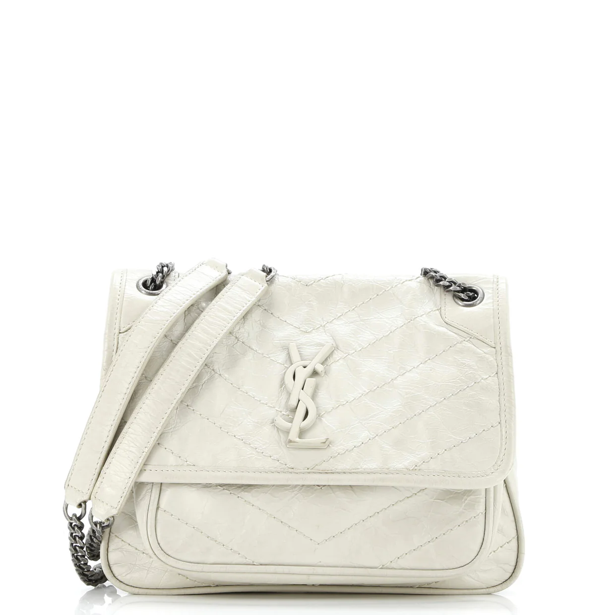 Niki Chain Flap Bag Matelasse Chevron Leather Baby - Deep Luxury