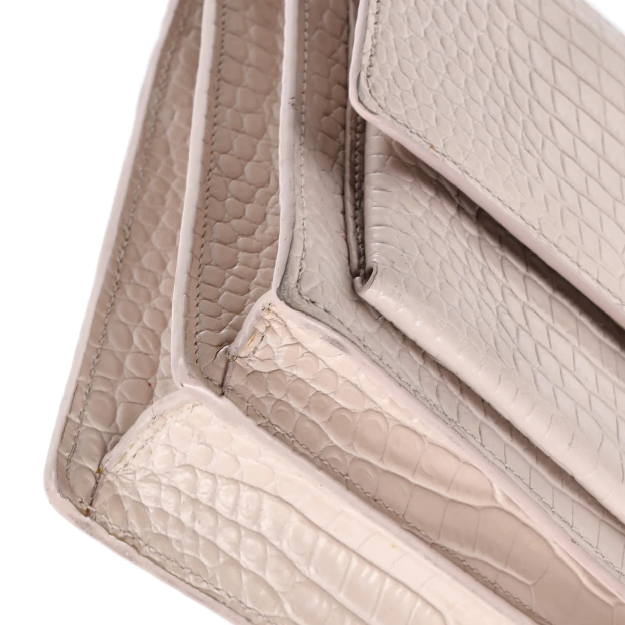 Sunset Crossbody Bag Crocodile Embossed Leather Medium - Deep Luxury