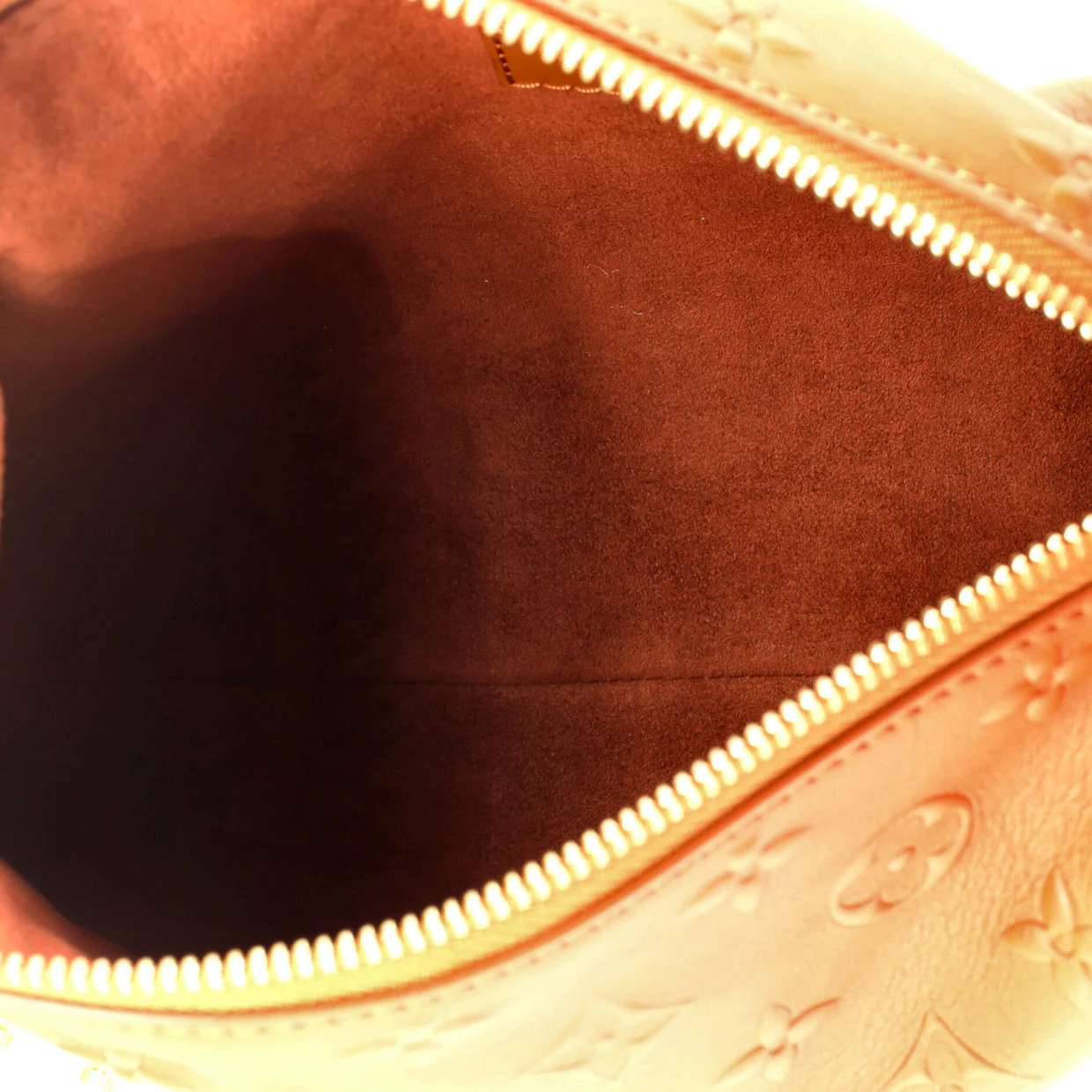 Side Trunk Handbag Debossed Monogram Leather MM - Deep Luxury