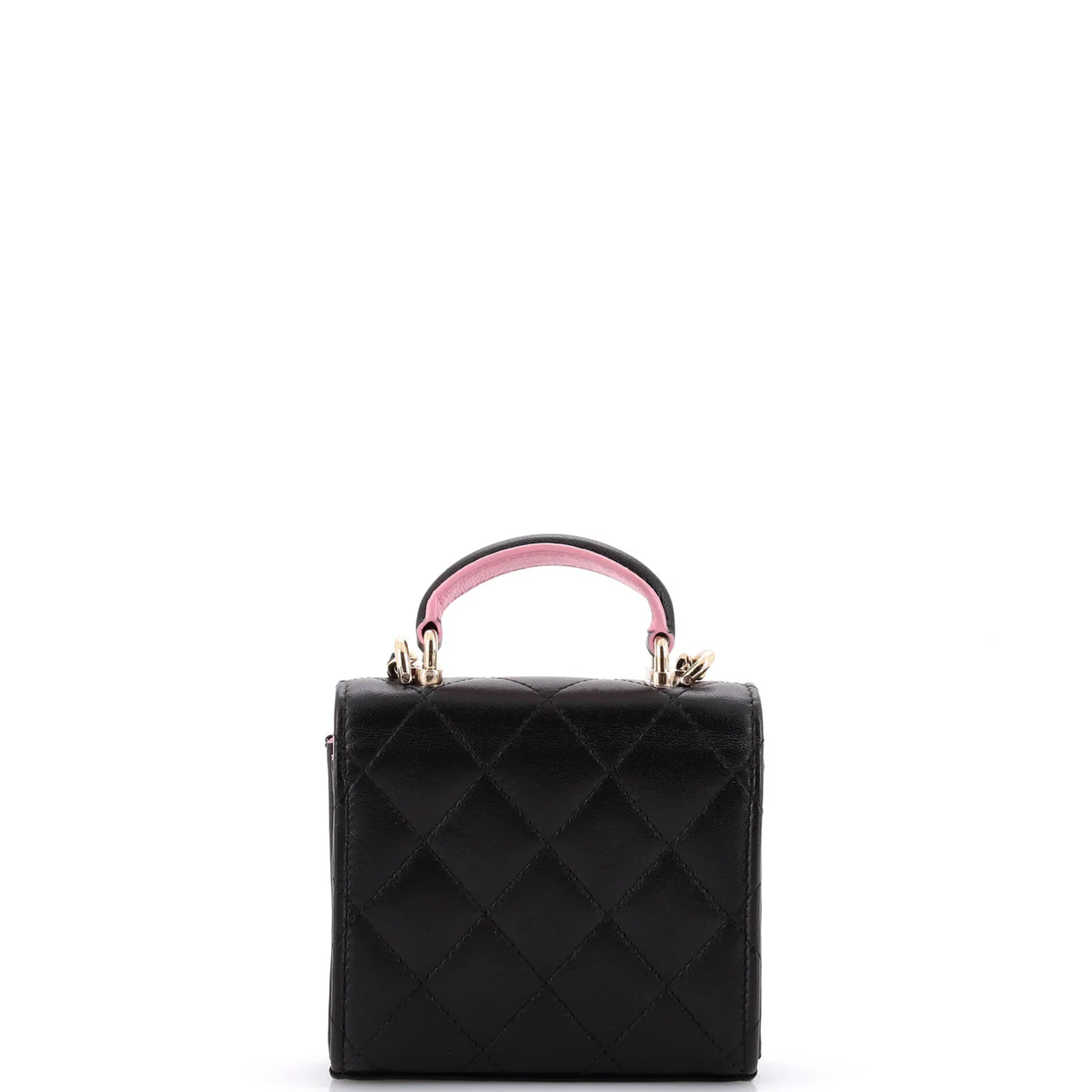Square Classic Flap Top Handle Clutch with Chain Quilted Lambskin - Deep Luxury