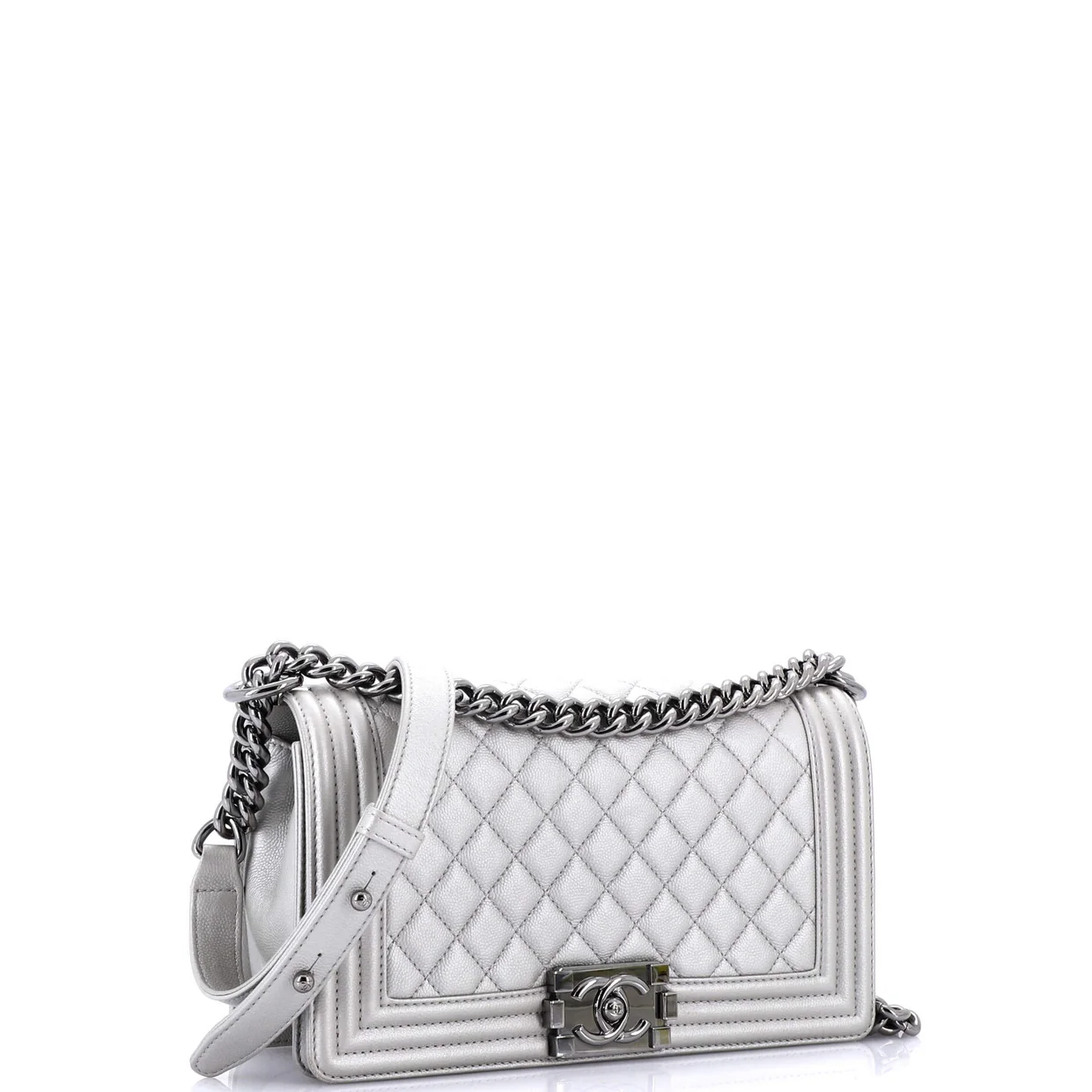 Boy Flap Bag Quilted Caviar Old Medium - Deep Luxury