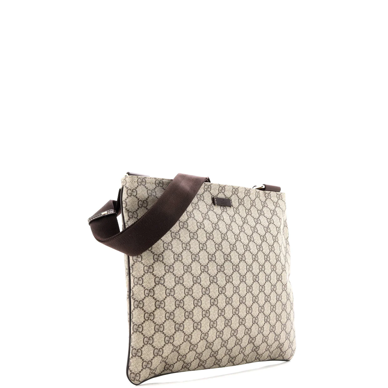 Zip Top Messenger Bag GG Coated Canvas Large - Deep Luxury