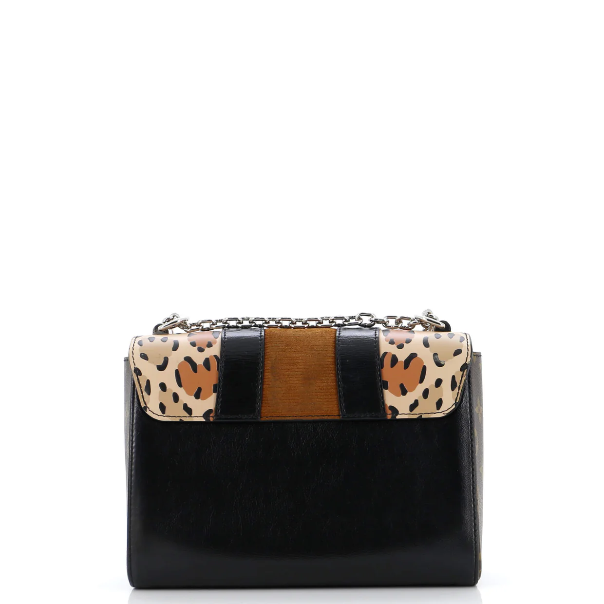 Twist Handbag Leopard Wild Printed Leather and Calfskin MM - Deep Luxury