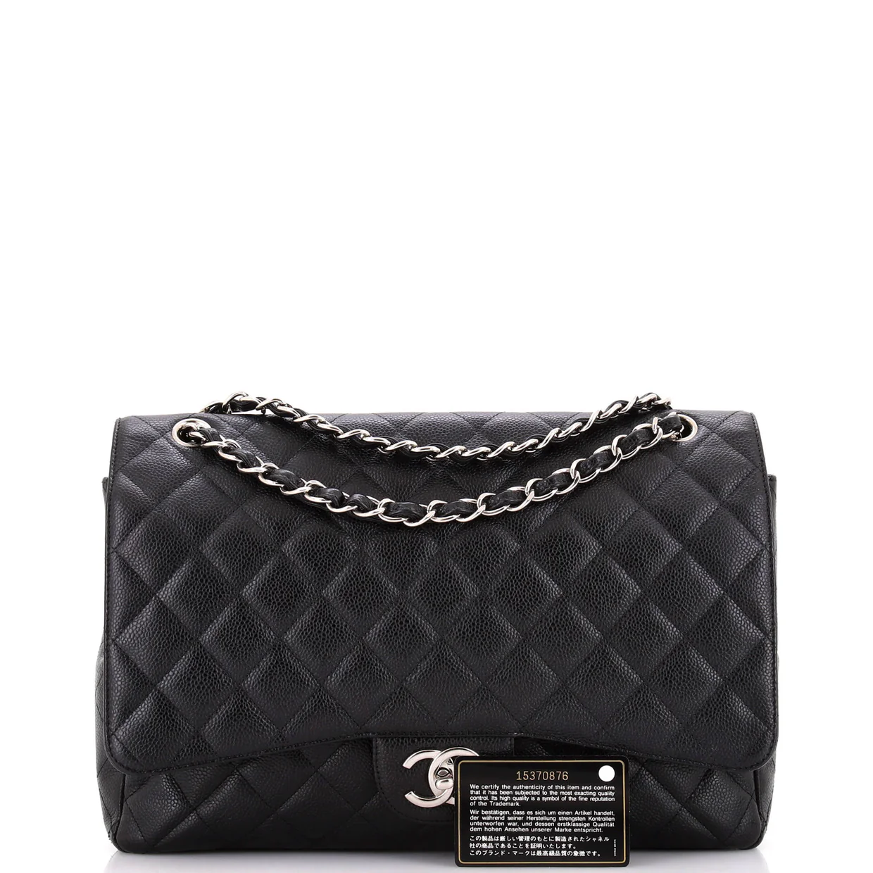 Classic Double Flap Bag Quilted Caviar Maxi - Deep Luxury