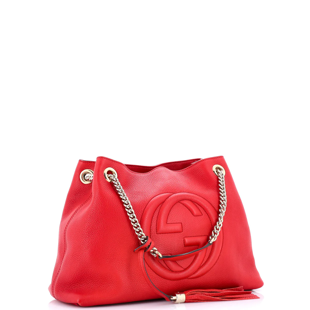 Soho Chain Strap Shoulder Bag Leather Medium - Deep Luxury