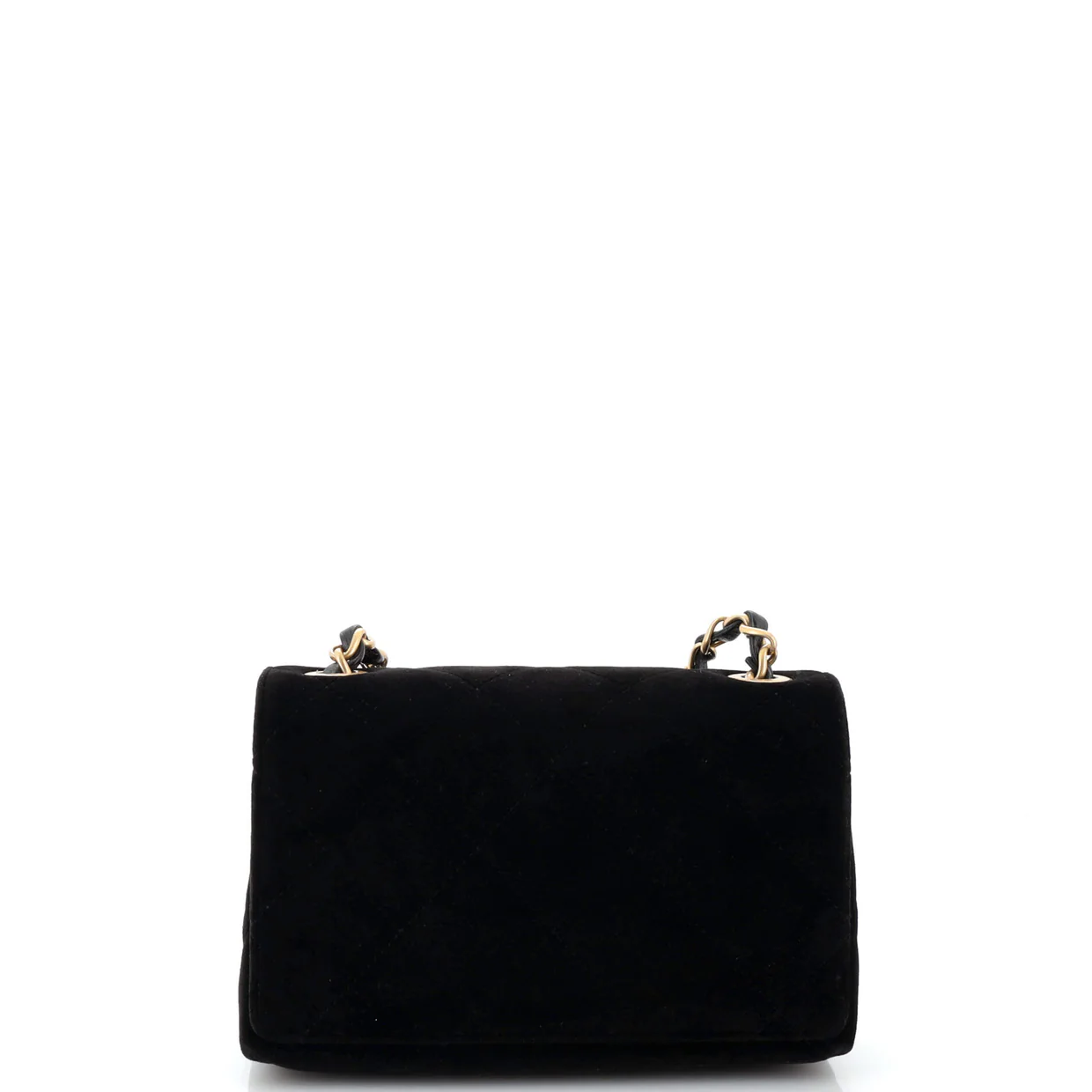 Diamond Lock CC Flap Bag Quilted Velvet with Crystals Mini - Deep Luxury