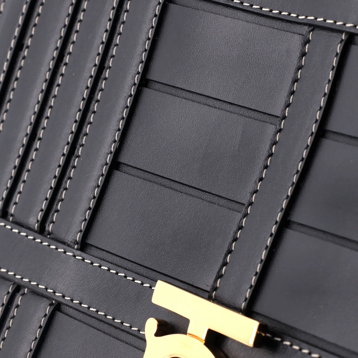 TB Flap Bag Woven Leather Medium - Deep Luxury