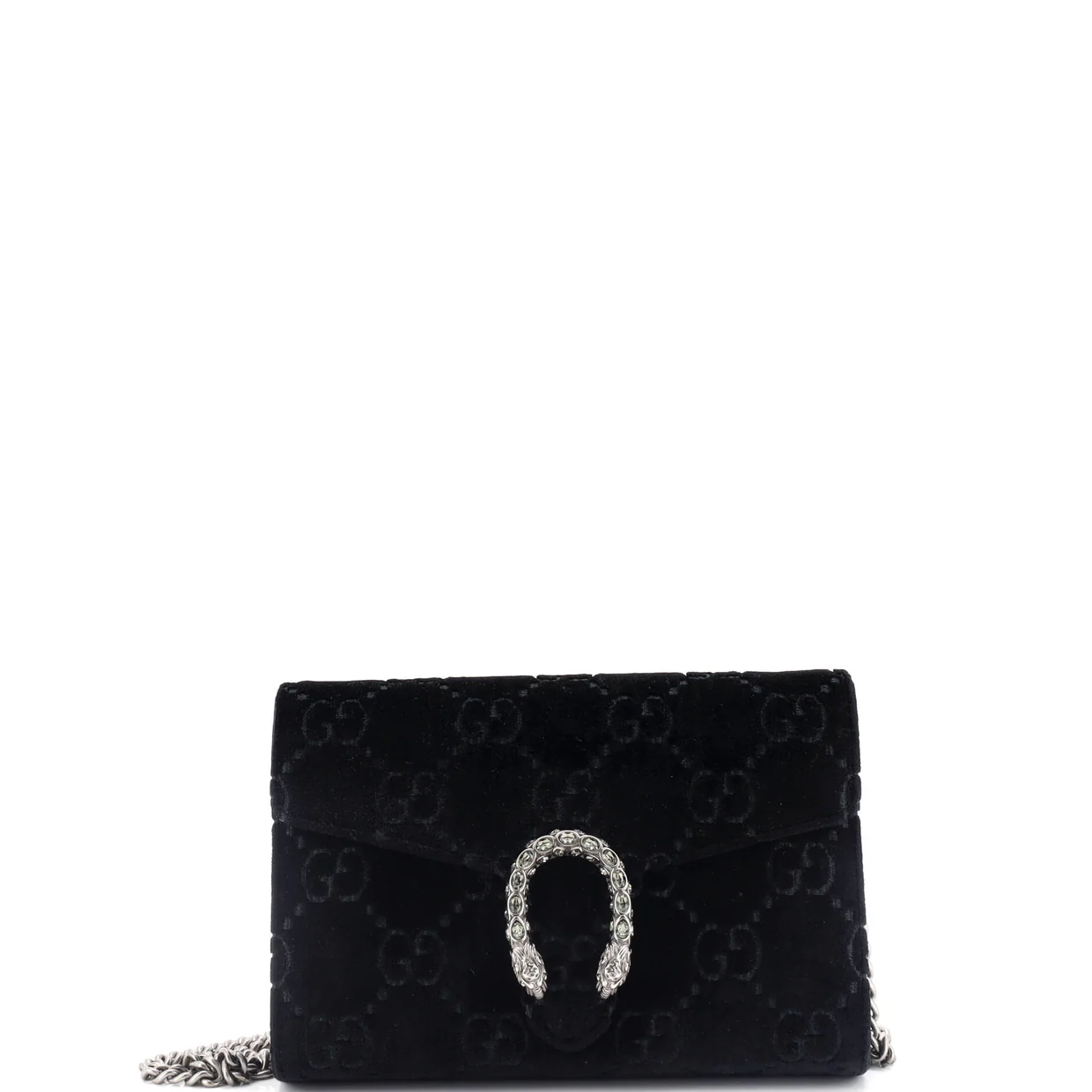 Dionysus Chain Wallet GG Velvet Small - Deep Luxury