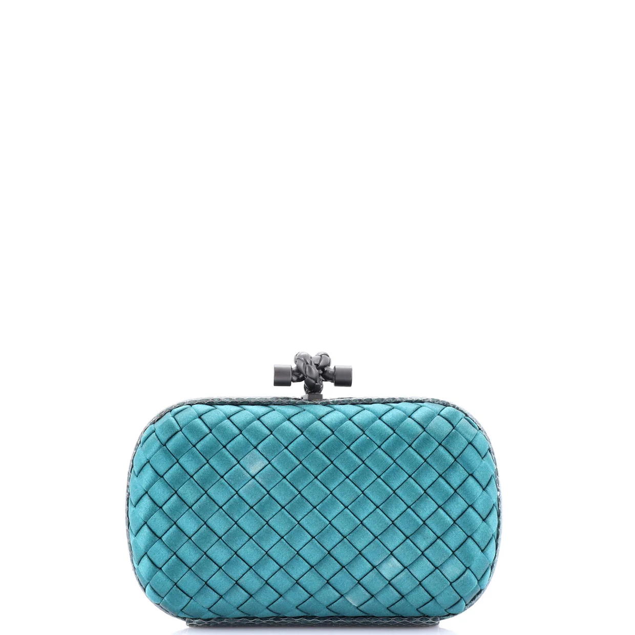 Box Knot Clutch Intrecciato Satin Small - Deep Luxury