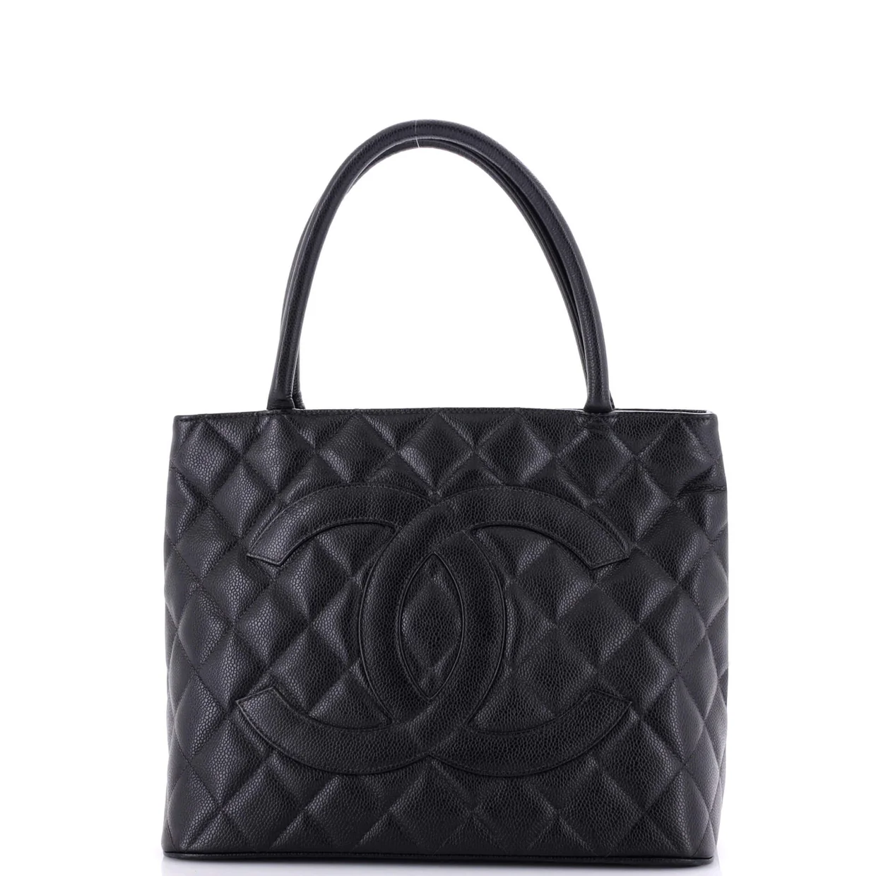 Medallion Tote Quilted Caviar - Deep Luxury