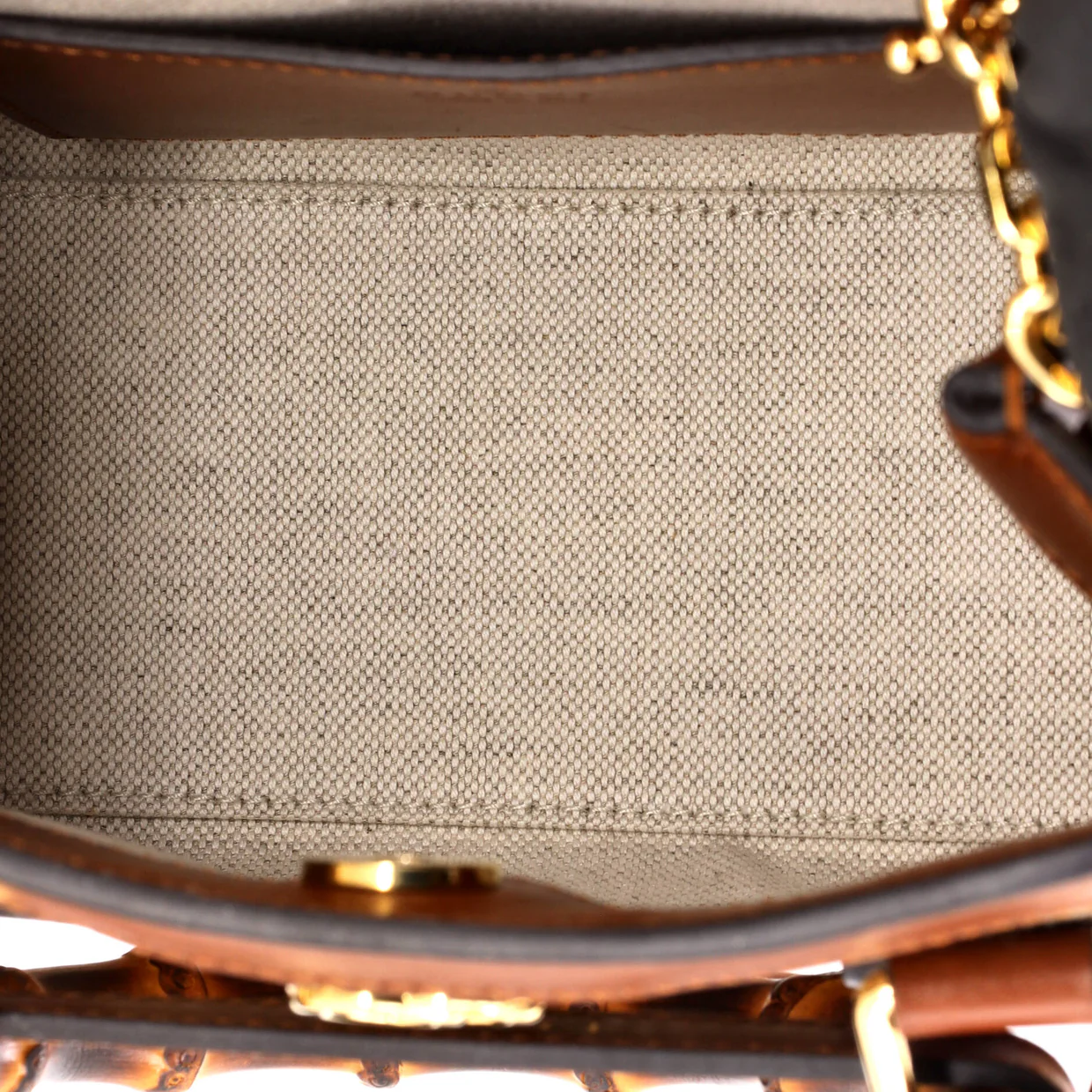 Diana NM Bamboo Handle Tote Crystal Embellished GG Canvas Mini - Deep Luxury