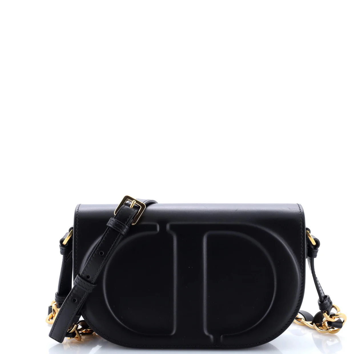 CD Signature Camera Flap Bag Leather Small - Deep Luxury