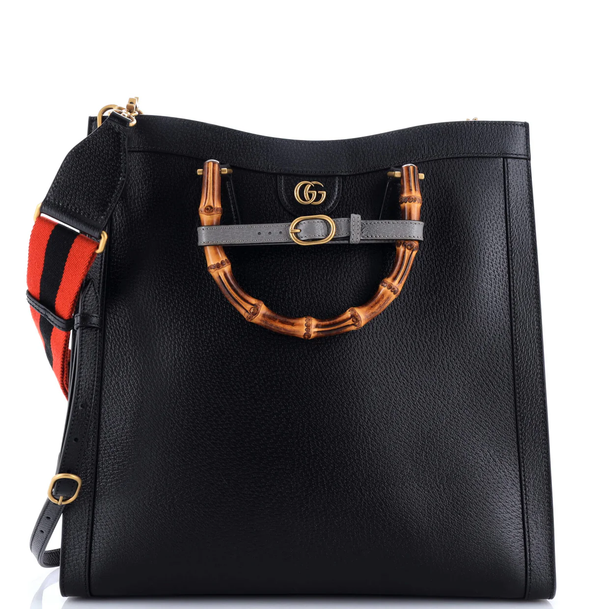 Diana NM Bamboo Handle Tote Leather Large - Deep Luxury