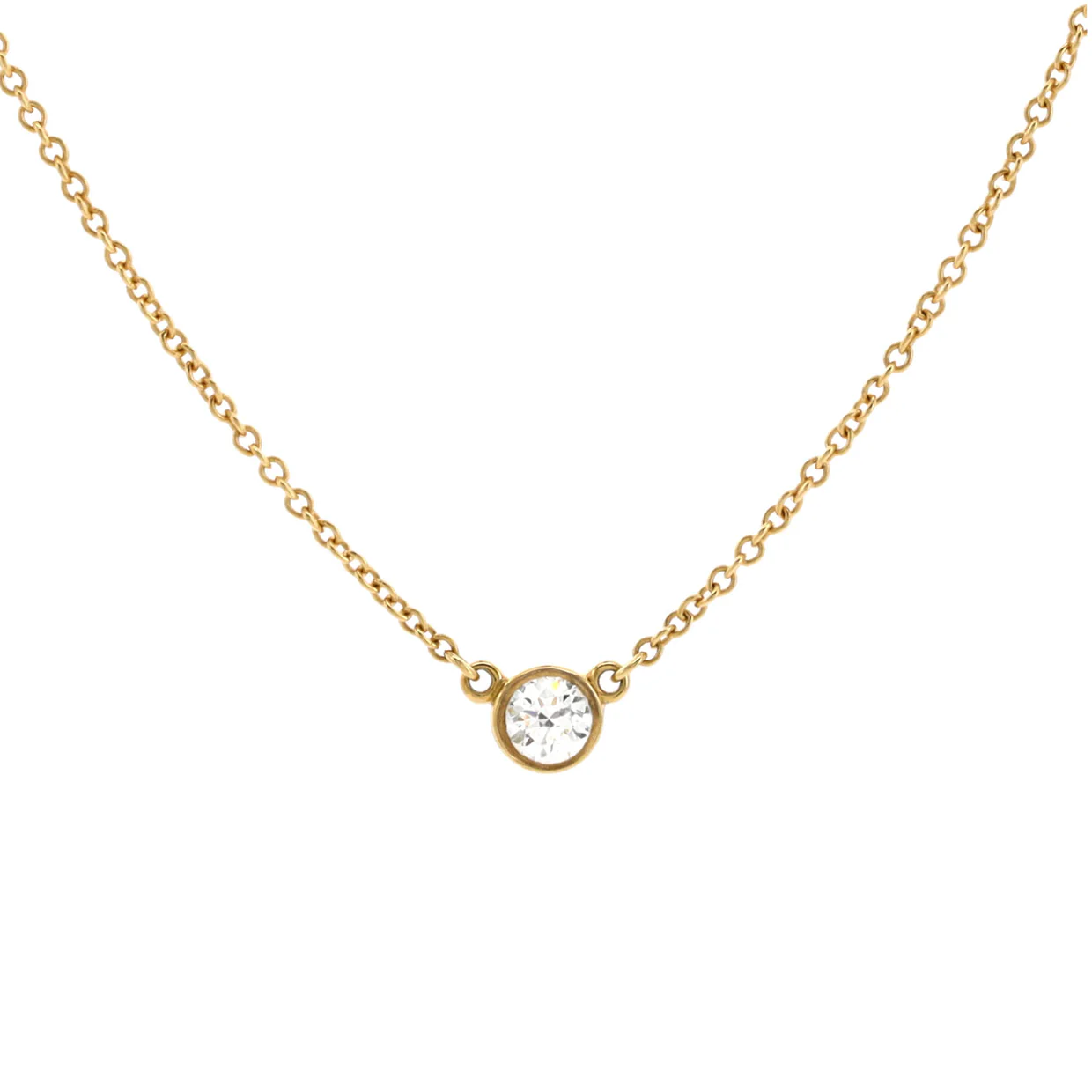 Elsa Peretti Diamonds By The Yard Necklace 18K Yellow Gold and Diamond 0.17CT - Deep Luxury