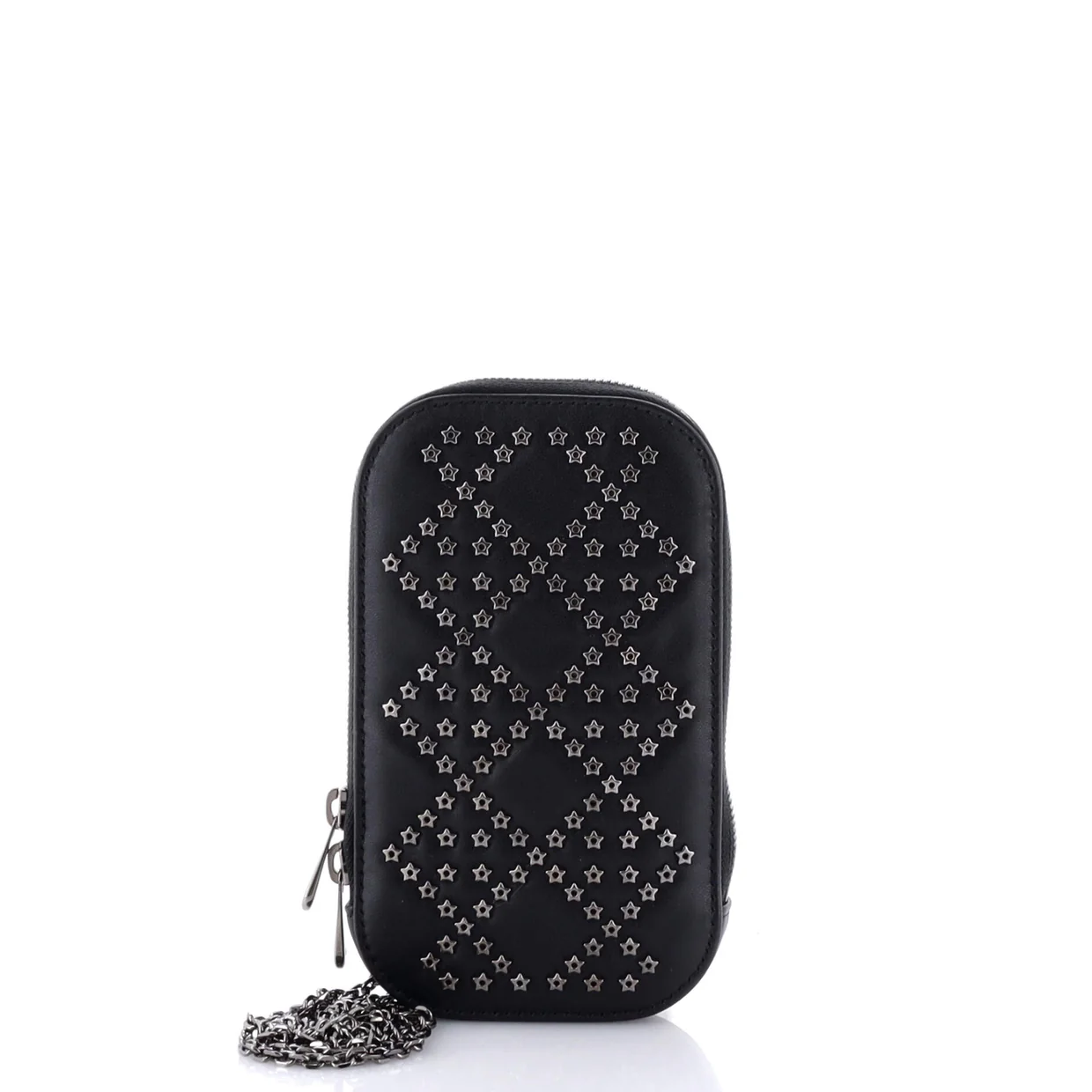 Lady Dior Phone Holder on Chain Studded Leather - Deep Luxury
