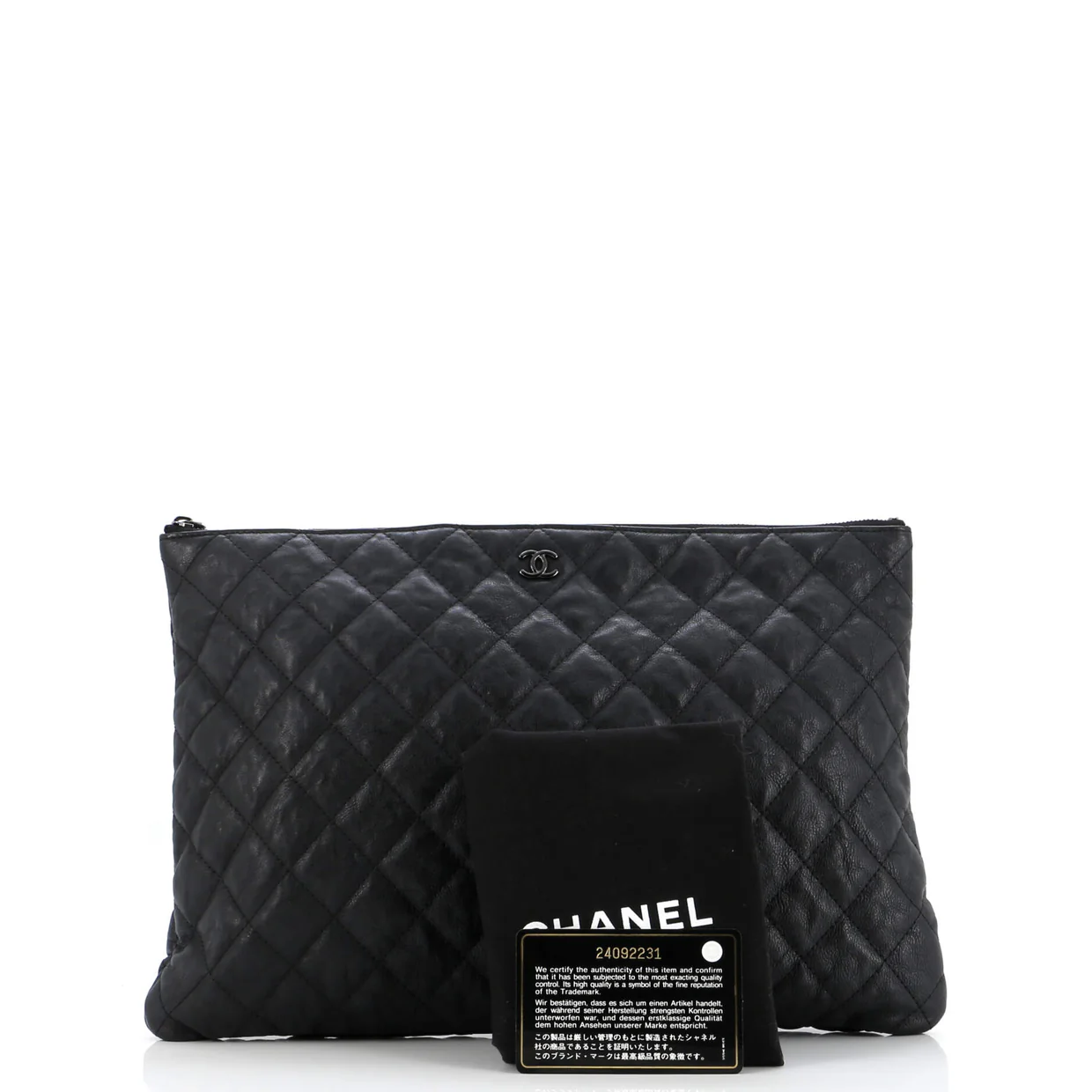 Charm O Case Pouch Chevron Lambskin Medium - Deep Luxury