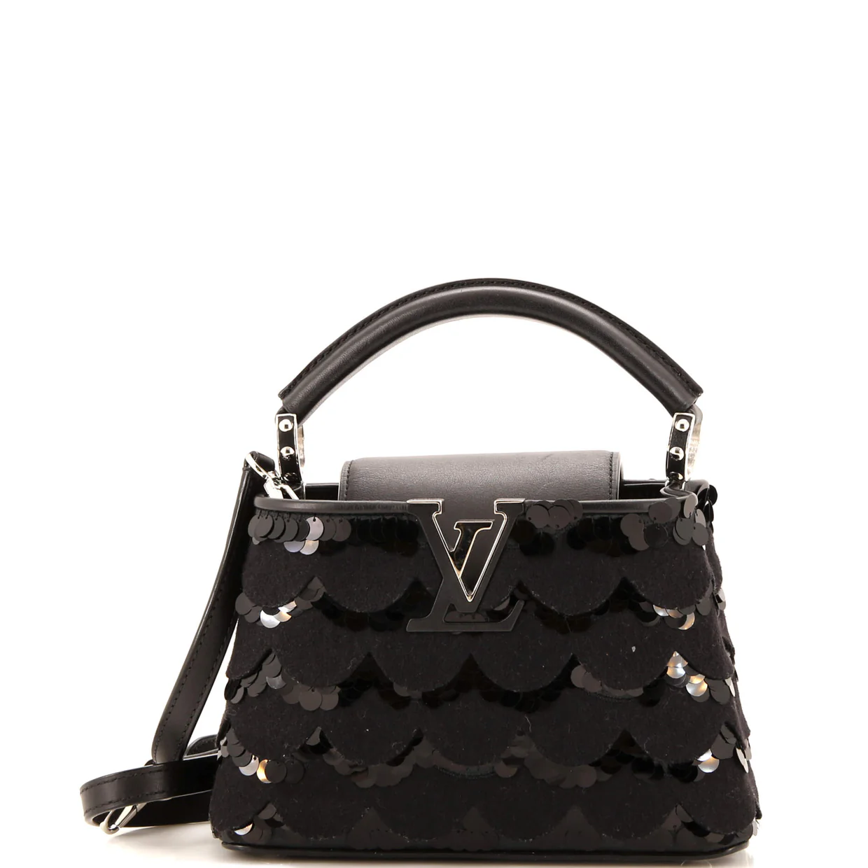 Capucines Bag Sequins and Felt Mini - Deep Luxury