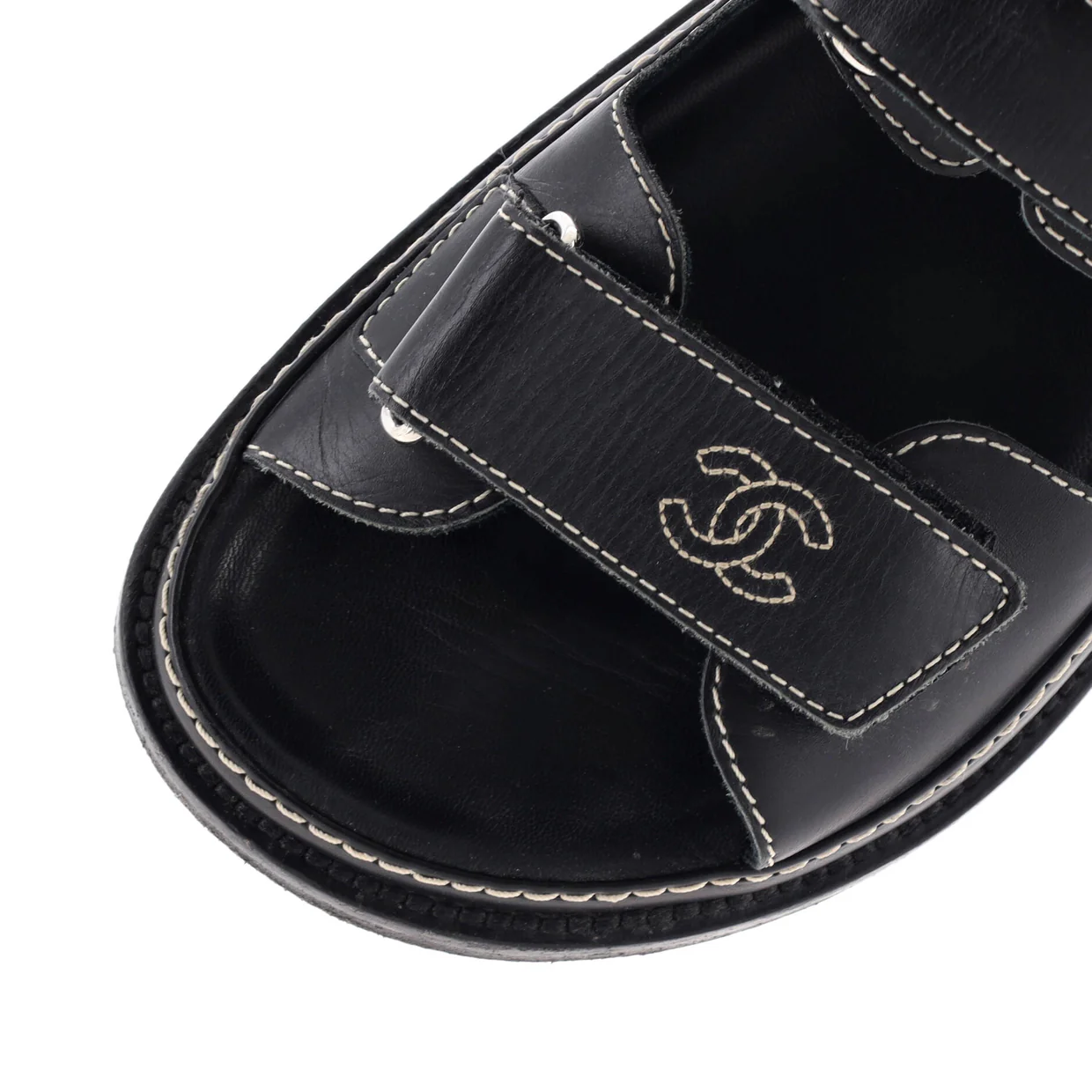 Women's Velcro Dad Sandals Leather - Deep Luxury