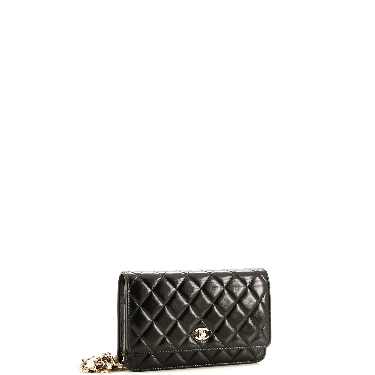 Pearl Charm Wallet on Chain Quilted Glazed Calfskin - Deep Luxury