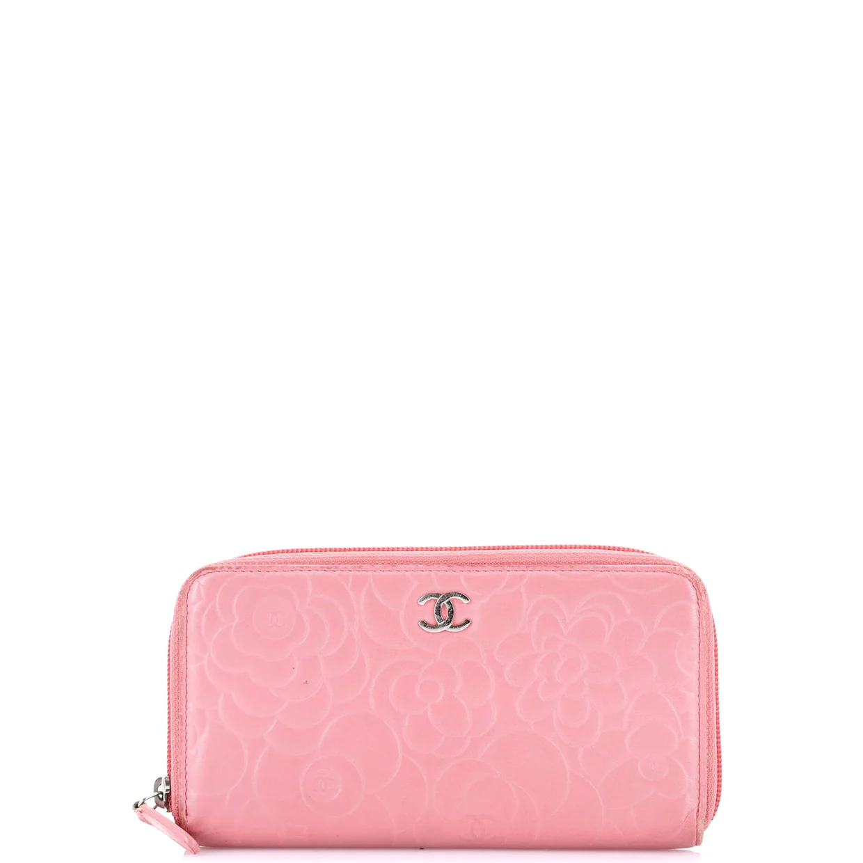 Zip Around Wallet Camellia Lambskin - Deep Luxury