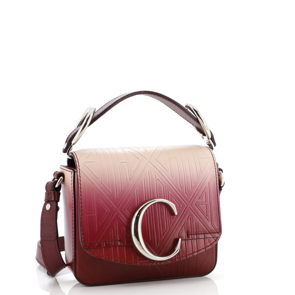 C Flap Bag Embossed Leather Mini - Deep Luxury