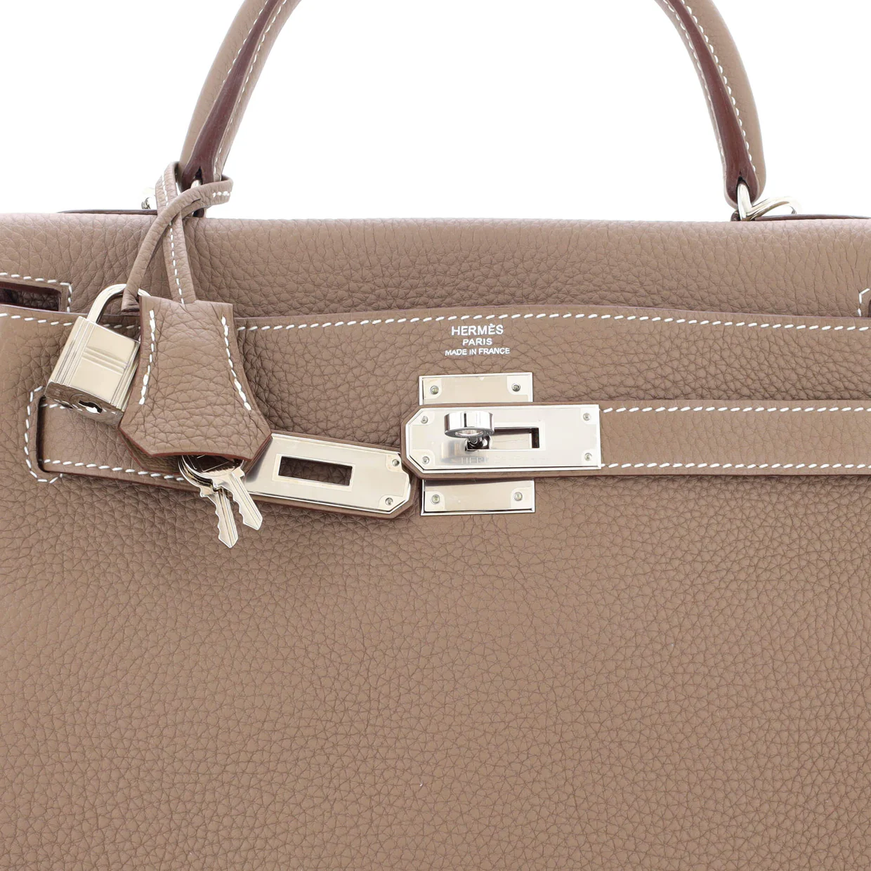 Kelly Handbag Grey Togo with Palladium Hardware 28 - Deep Luxury