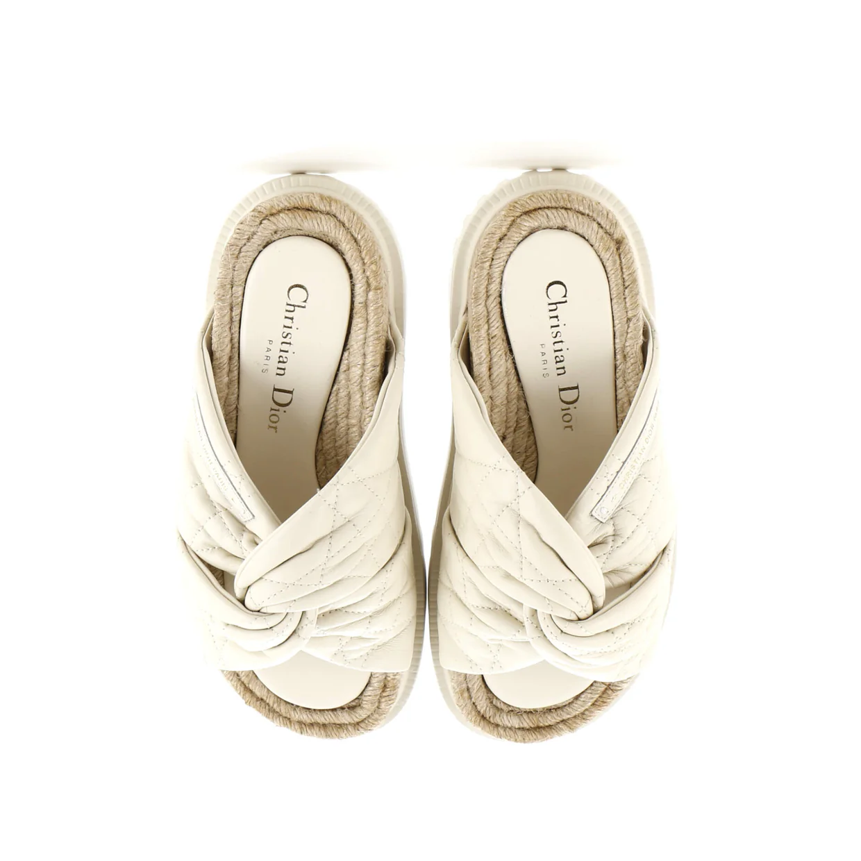 Women's Dtwist Slide Espadrilles Cannage Quilt Leather - Deep Luxury