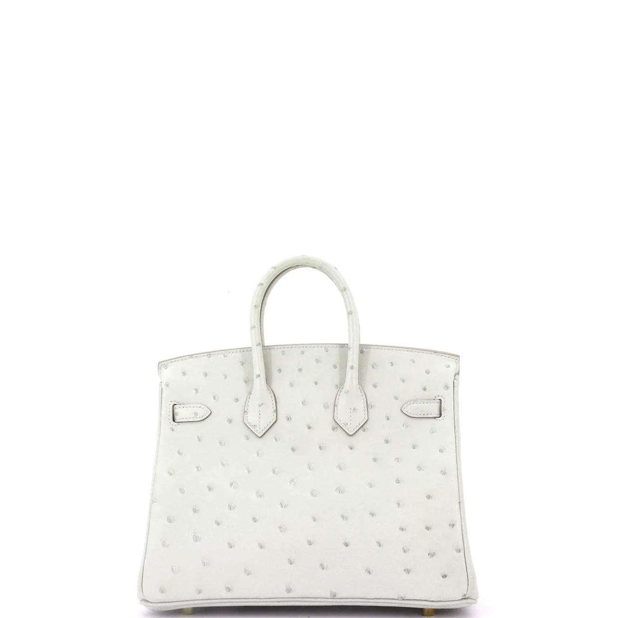 Birkin Handbag Grey Ostrich with Gold Hardware 25 - Deep Luxury