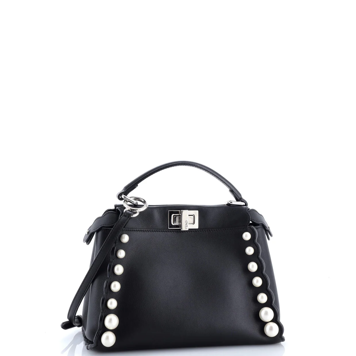 Peekaboo Bag Pearl Embellished Leather Mini - Deep Luxury