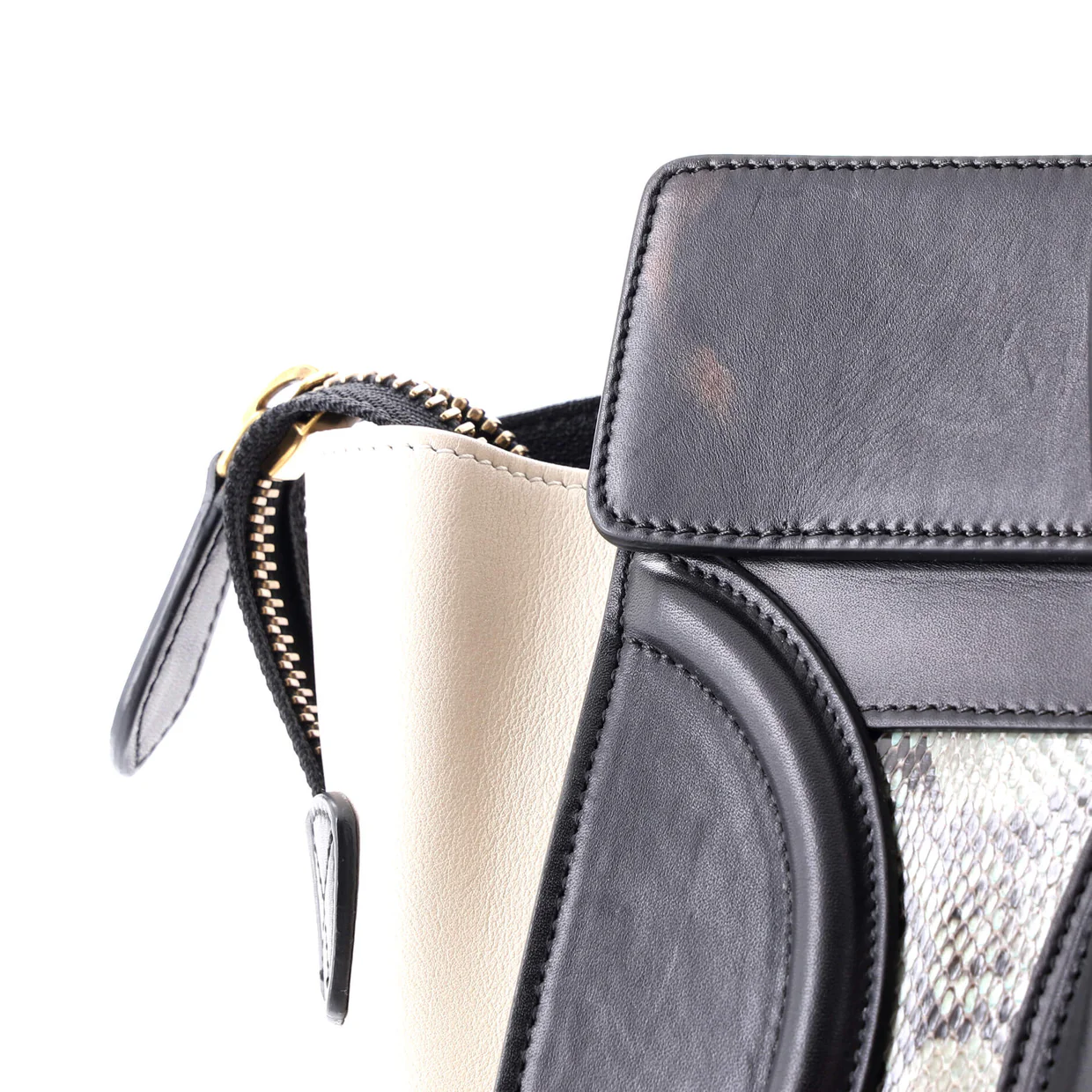 Luggage Bag Python and Leather Mini - Deep Luxury