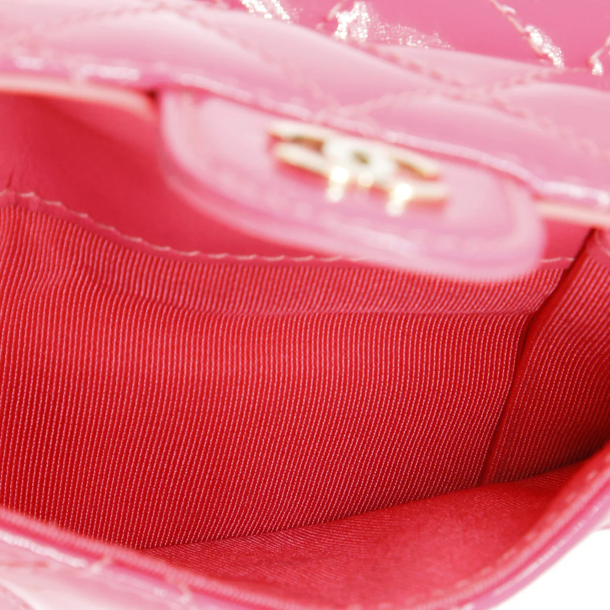 Classic Trifold Flap Wallet Quilted Patent Small - Deep Luxury