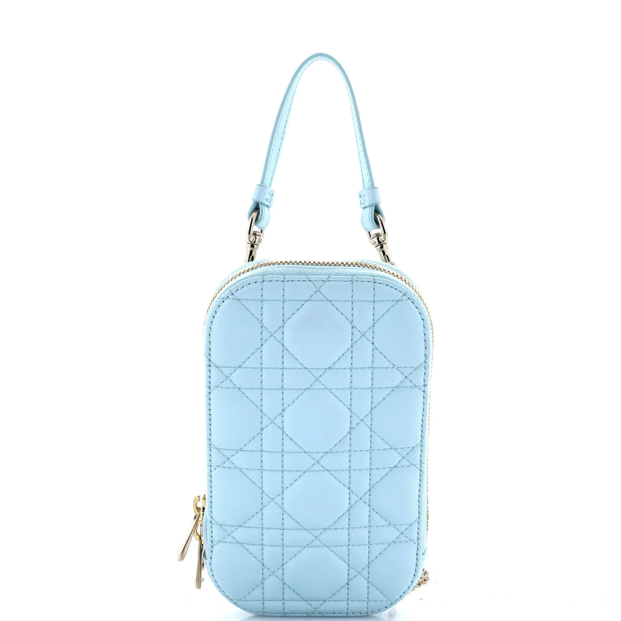 Lady Dior Phone Holder on Chain Cannage Quilt Lambskin - Deep Luxury