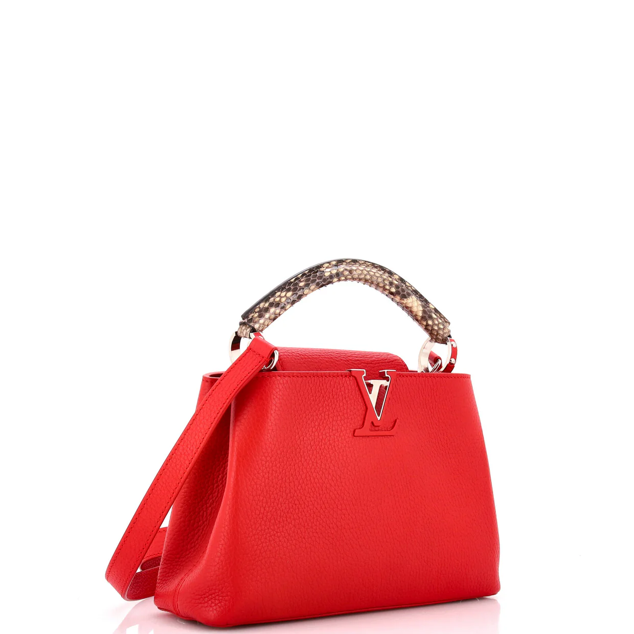 Capucines Bag Leather with Python PM - Deep Luxury