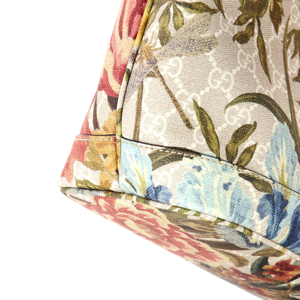 Ophidia Tote Water Flora GG Coated Canvas Medium - Deep Luxury