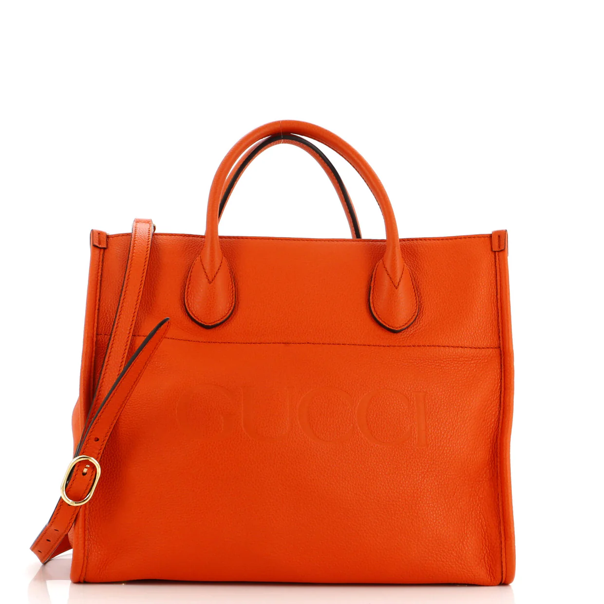 Logo Tote Embossed Leather Small - Deep Luxury