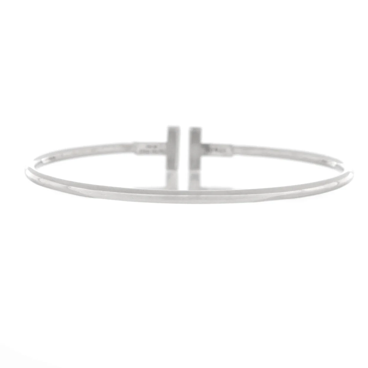T Wire Bracelet 18K White Gold with Diamonds - Deep Luxury