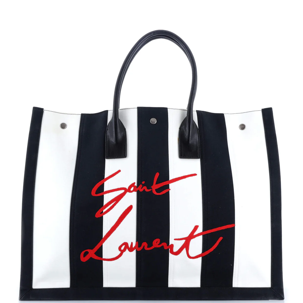 Noe Shopping Tote Striped Canvas Large - Deep Luxury