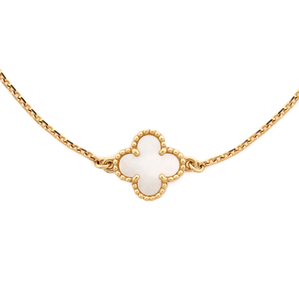 Sweet Alhambra Bracelet 18K Yellow Gold and Mother of Pearl - Deep Luxury