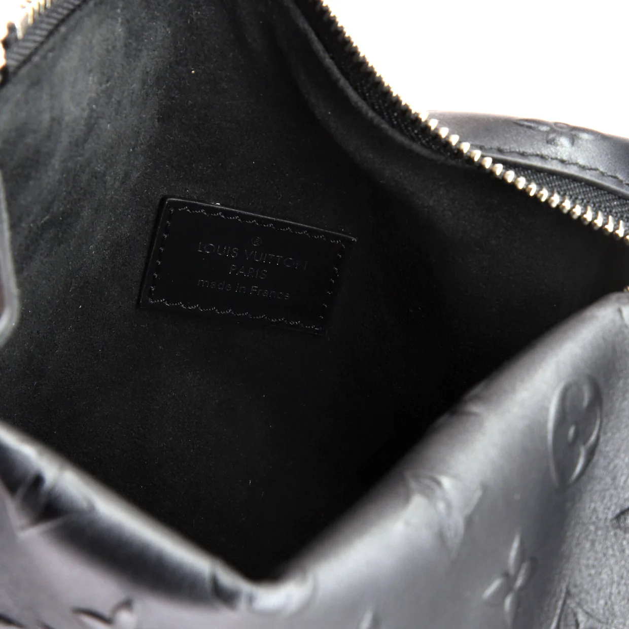 Side Trunk Handbag Debossed Monogram Leather MM - Deep Luxury