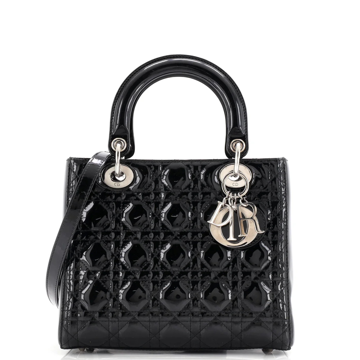 Vintage Lady Dior Bag Cannage Quilt Patent Medium - Deep Luxury