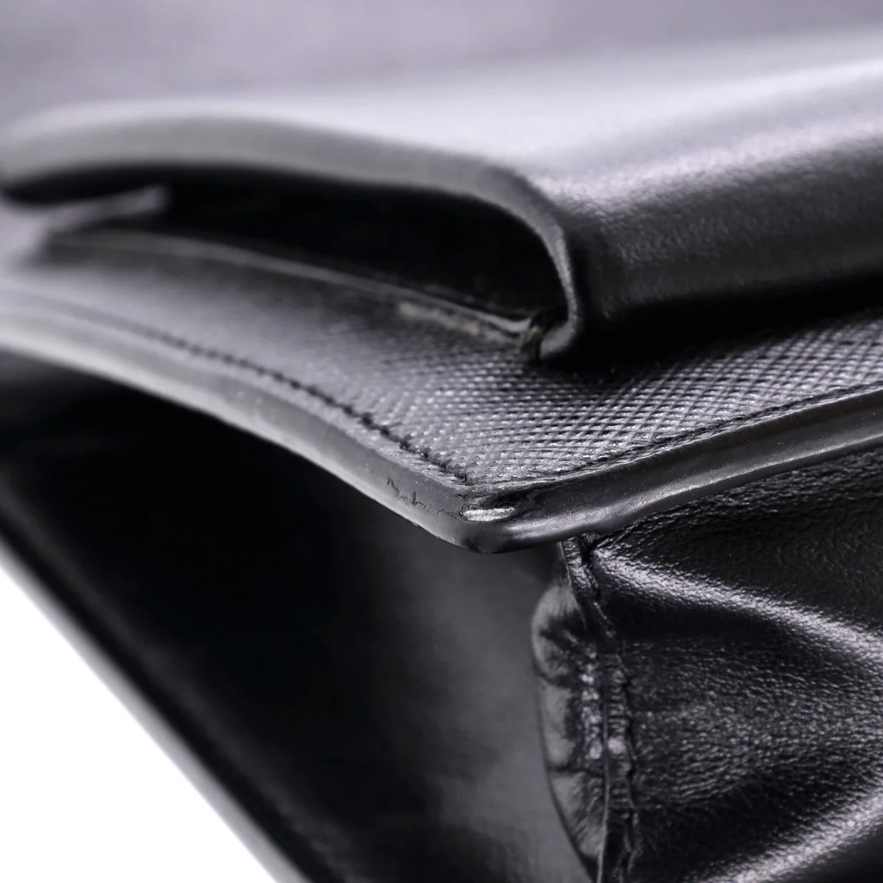 Envelope Flap Bag with Nylon Strap Saffiano with City Calf Mini - Deep Luxury
