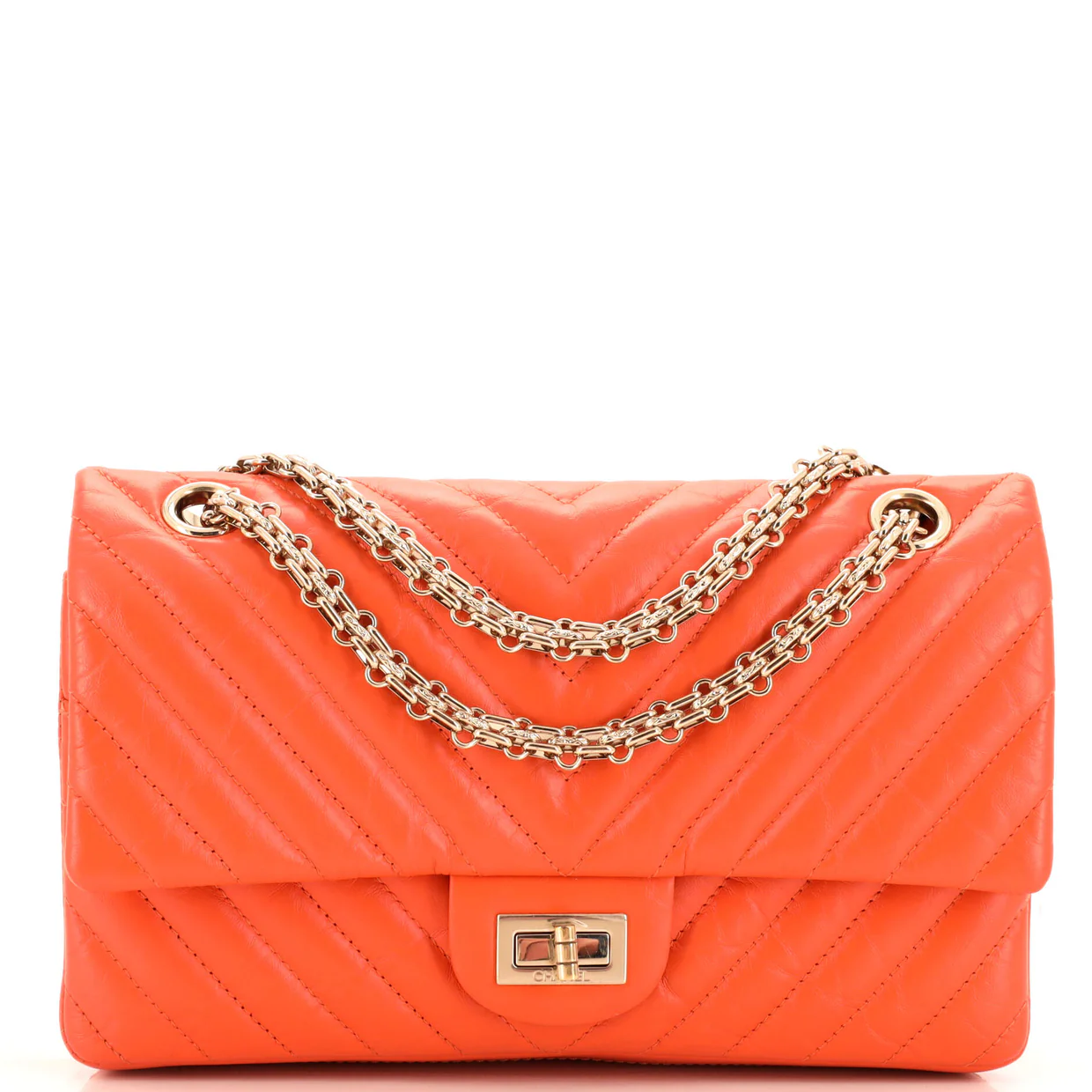 Reissue 2.55 Flap Bag Chevron Aged Calfskin 225 - Deep Luxury