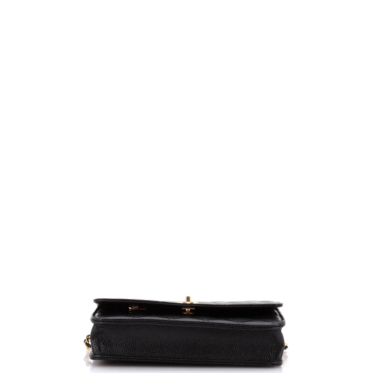 Turnlock CC Wallet on Chain Quilted Caviar - Deep Luxury