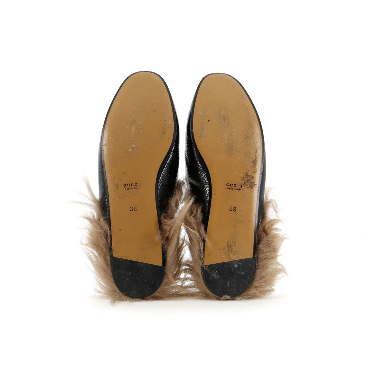 Women's Princetown Mules Patent with Fur - Deep Luxury